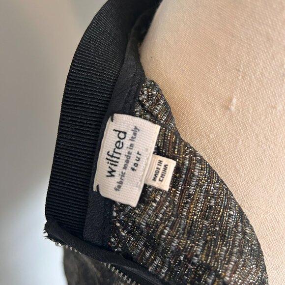 Aritzia Wilfred Black & Gold Shimmer Short Skirt - Size 4 - Picture 4 of 4